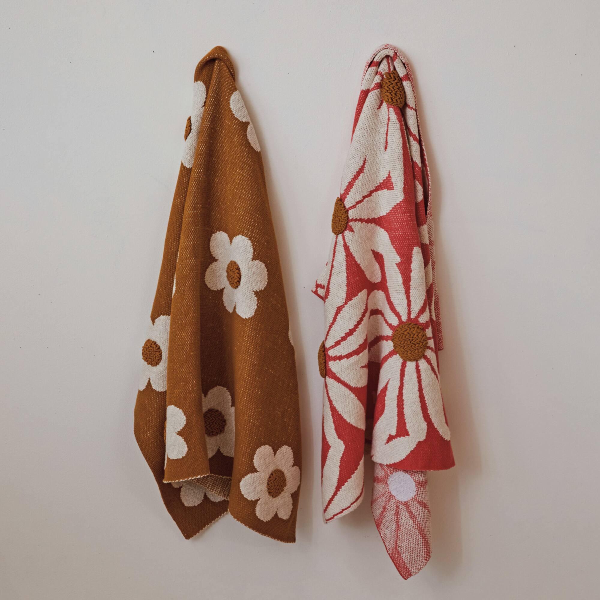 Hello Honey® Coral Flower Prints Cotton Knit Baby Blanket